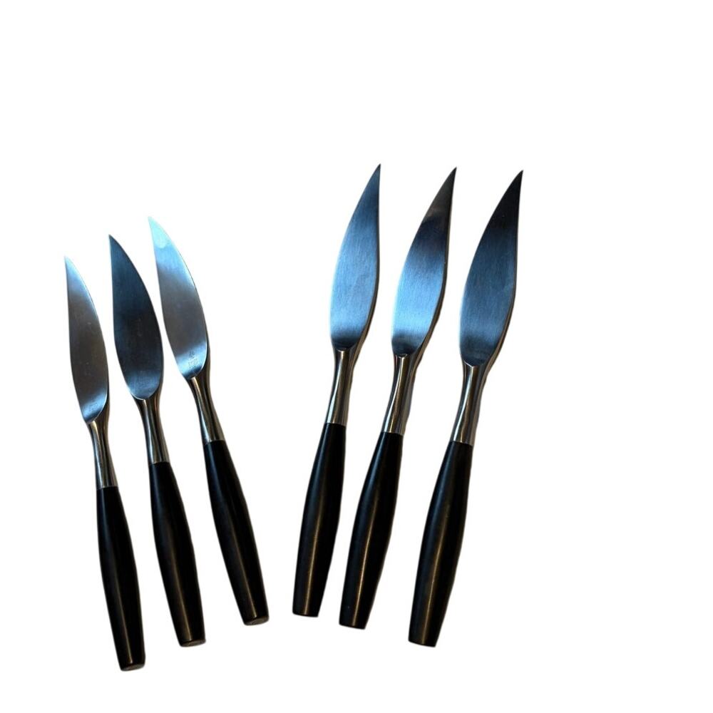 Vintage Dansk Kongo Fish Knives Set of 6 Germany IHQ Black Quistgaard MCM